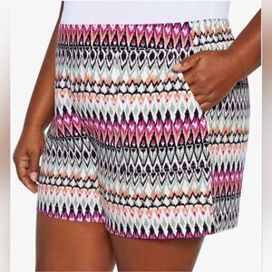 NEW Wildfox Lightweight Pull-On Shorts Aztec Print Women’s 2XL XXL
